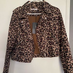 Leopard biker jacket